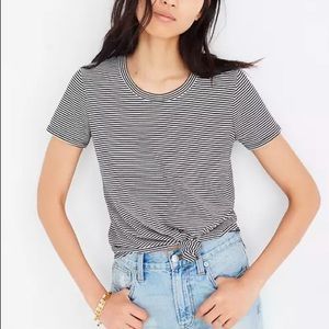 Madewell Stripe Knot-Front Tee - S